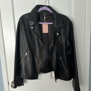 Brand New Quince 100% Washed Leather Biker Jacket